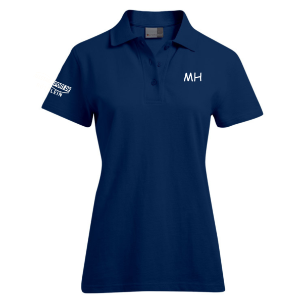 Polo Shirt Damen Blau mit Logo und Initialen