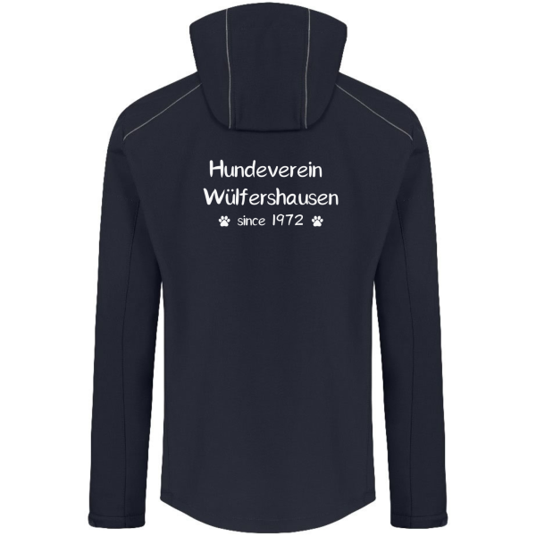 Herren Softshell Jacke Blau mit Logo und Initialen