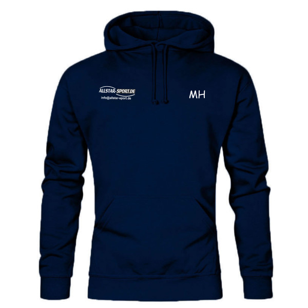 Herren Hoodie Blau mit Logo und Initialen