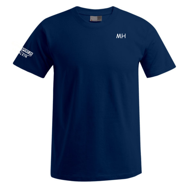 Herren T-Shirt Blau mit Logo und Initialen