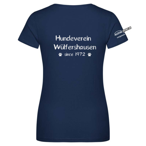 Damen T-Shirt Blau mit Logo und Initialen