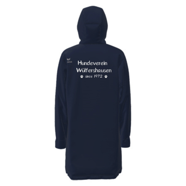 Erima Jacke lang mit Kapuze Blau mit Logo und Initialen