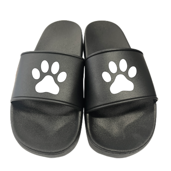 Badeschuhe Badelatschen schwarz mit Logo