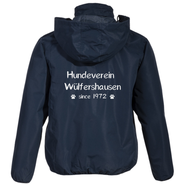 Regenjacke Blau mit Logo und Initialen