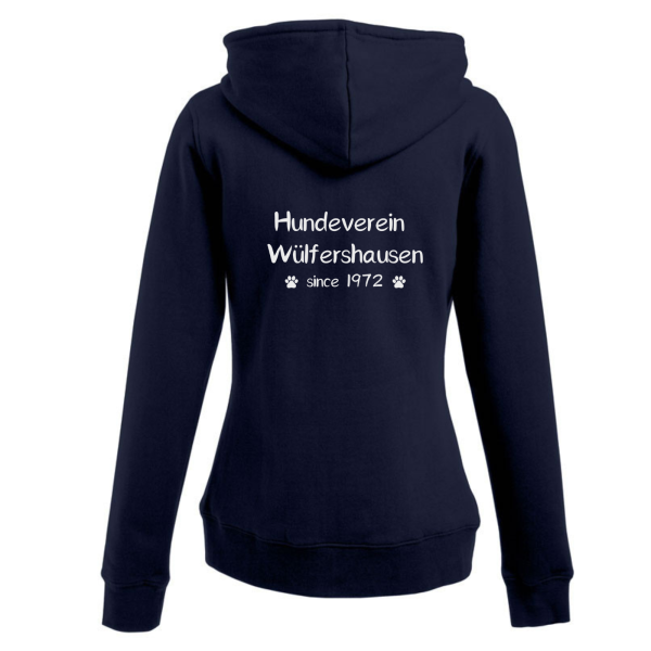 Damen Sweatshirt Jacke Blau mit Logo und Initialen
